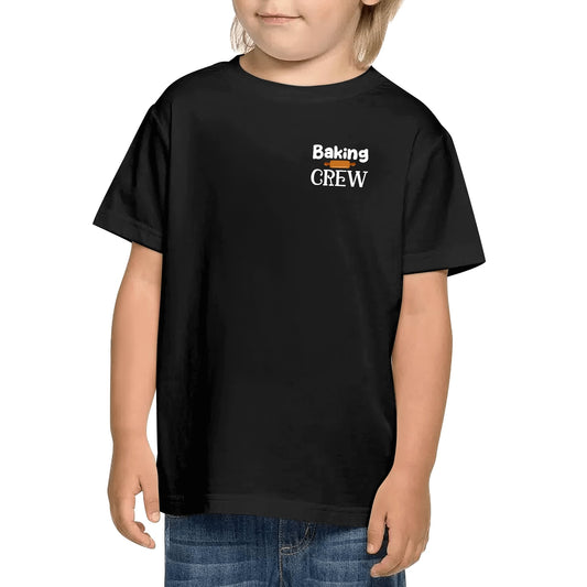 Baking Crew - Official Cookie Taster Kids 100% Soft Cotton Front & Back Printed Fun T-Shirt