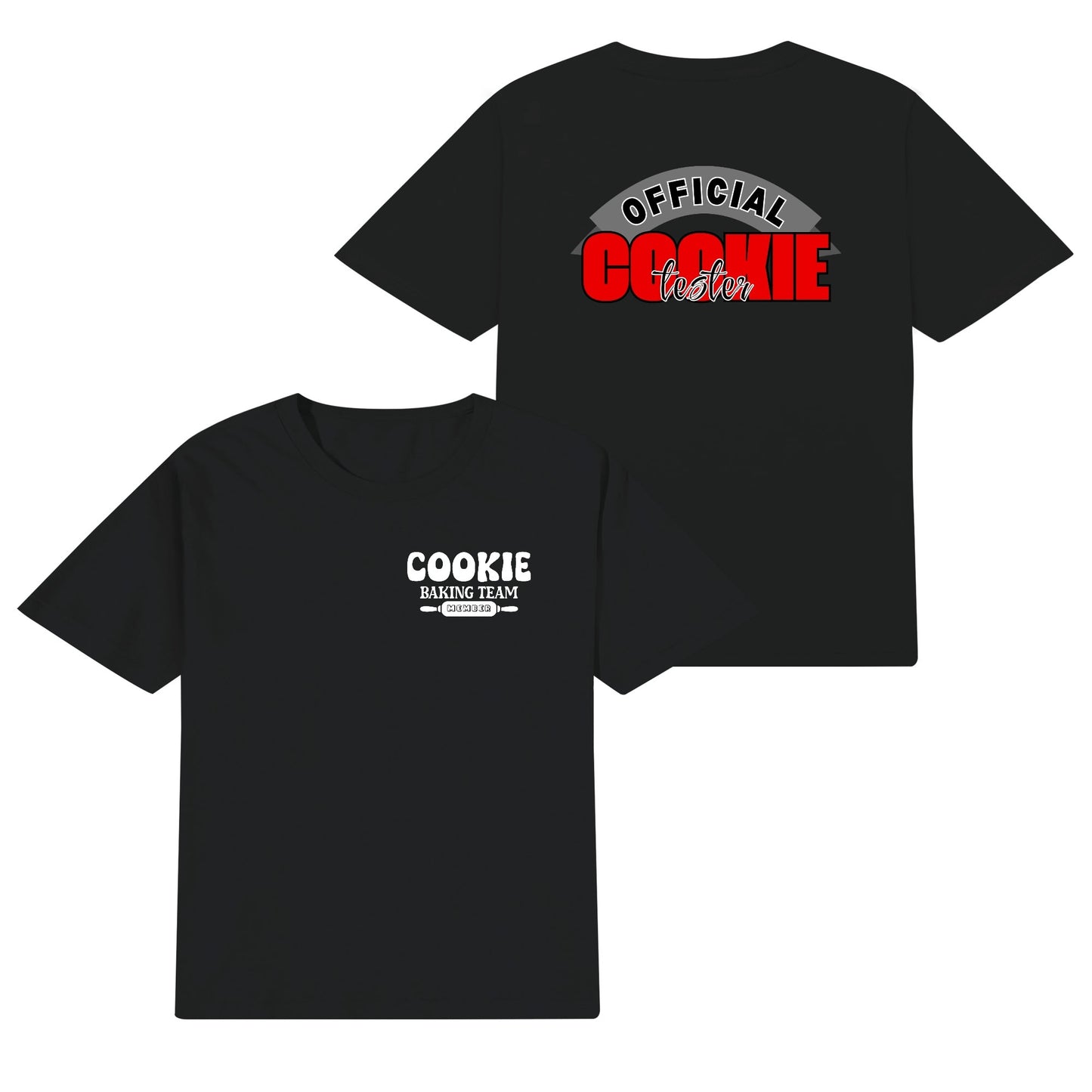 Official Cookie Tester - Kids 100% Soft Cotton Double Sided Print Cookie Baking Team Member T-Shirt