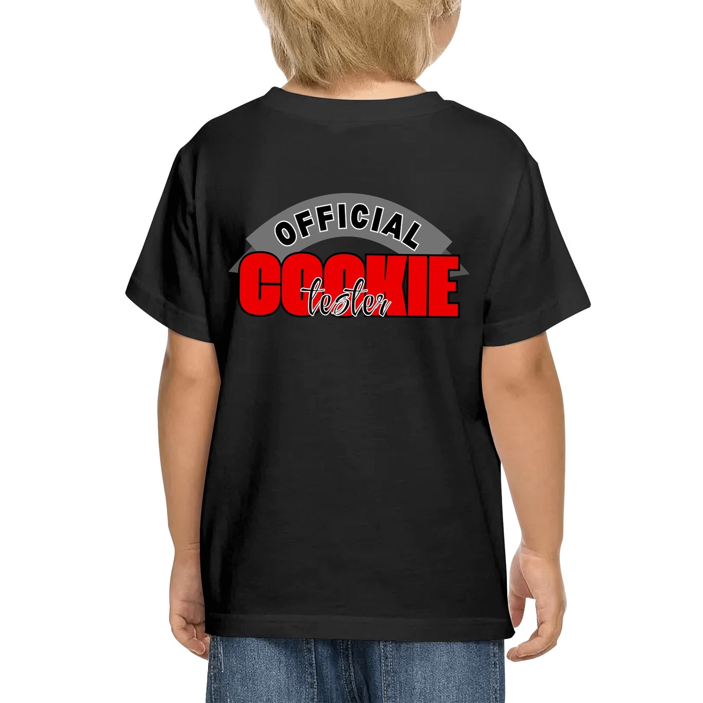 Official Cookie Tester - Kids 100% Soft Cotton Double Sided Print Cookie Baking Team Member T-Shirt