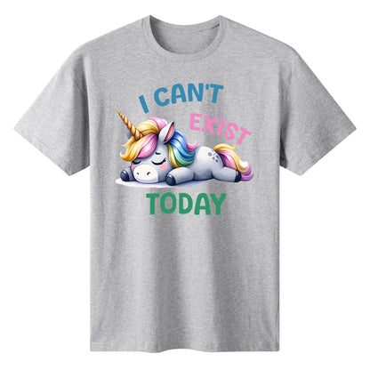 I Cant Exist Today - Unicorn Mental Health Awareness Womens 100% Soft Cotton T-Shirt