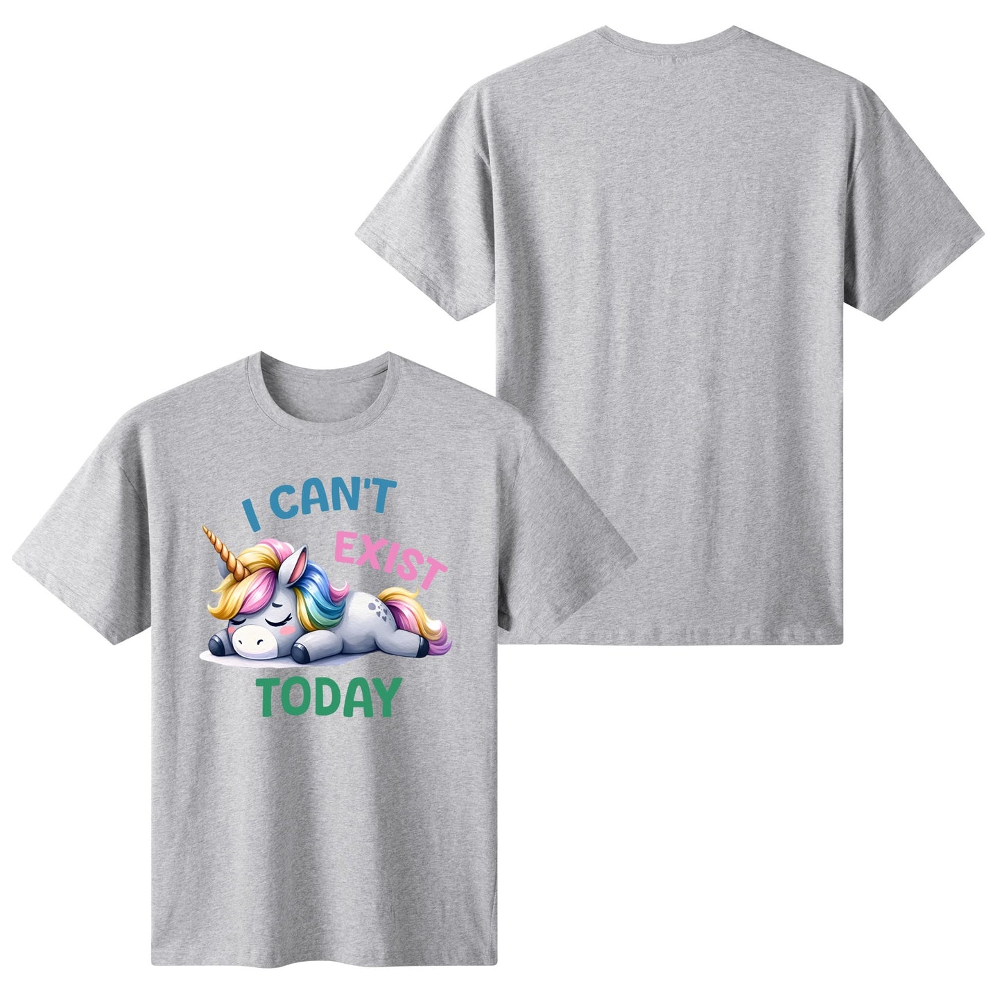 I Cant Exist Today - Unicorn Mental Health Awareness Womens 100% Soft Cotton T-Shirt