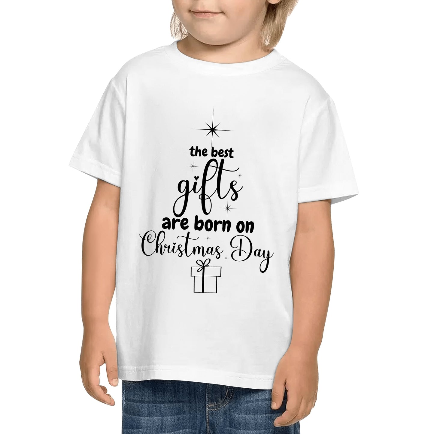 The Best Gifts Are Born On Christmas Day - Christmas Star - Kids 100% Soft Cotton T-Shirt