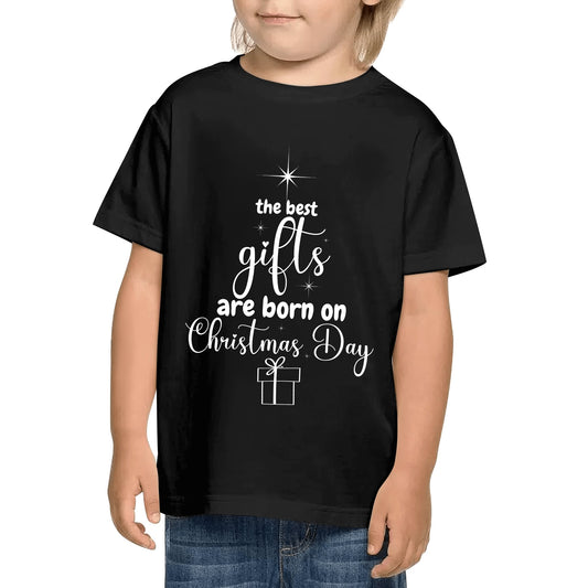 The Best Gifts Are Born On Christmas Day - Christmas Star - Kids 100% Soft Cotton T-Shirt