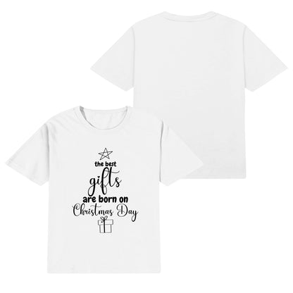 The Best Gifts Are Born On Christmas Day - Hand-Drawn Star - Kids100% Soft Cotton T-Shirt