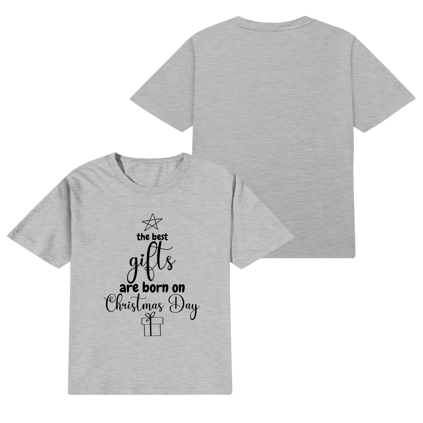 The Best Gifts Are Born On Christmas Day - Hand-Drawn Star - Kids100% Soft Cotton T-Shirt