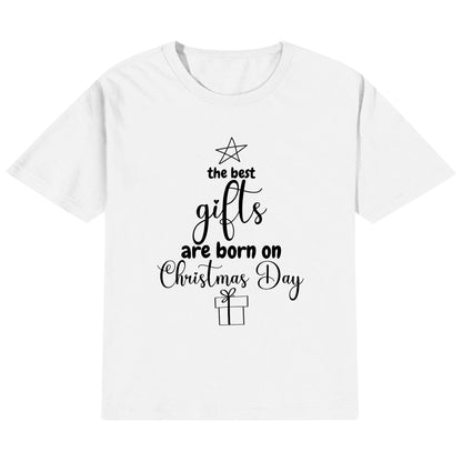 The Best Gifts Are Born On Christmas Day - Hand-Drawn Star - Kids100% Soft Cotton T-Shirt