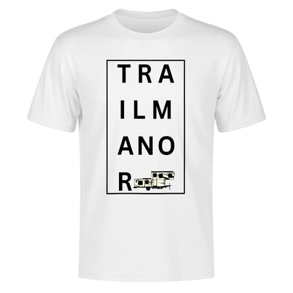 TRAILMANOR - Men's 100% Soft Cotton T-Shirt - Minimalistic Word Trend