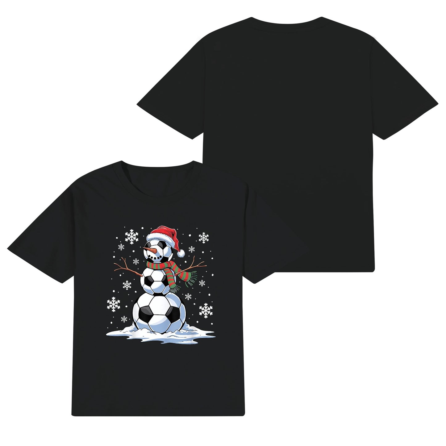 Soccer Snowman - Fun Kids 100% Super Soft Cotton Winter T-Shirt