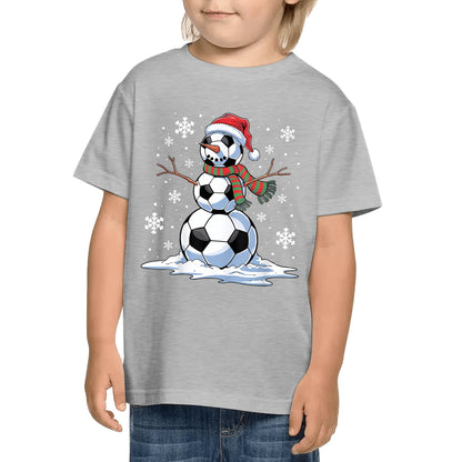 Soccer Snowman - Fun Kids 100% Super Soft Cotton Winter T-Shirt