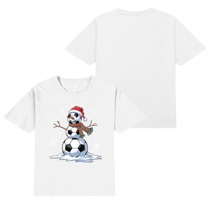 Soccer Snowman - Fun Kids 100% Super Soft Cotton Winter T-Shirt