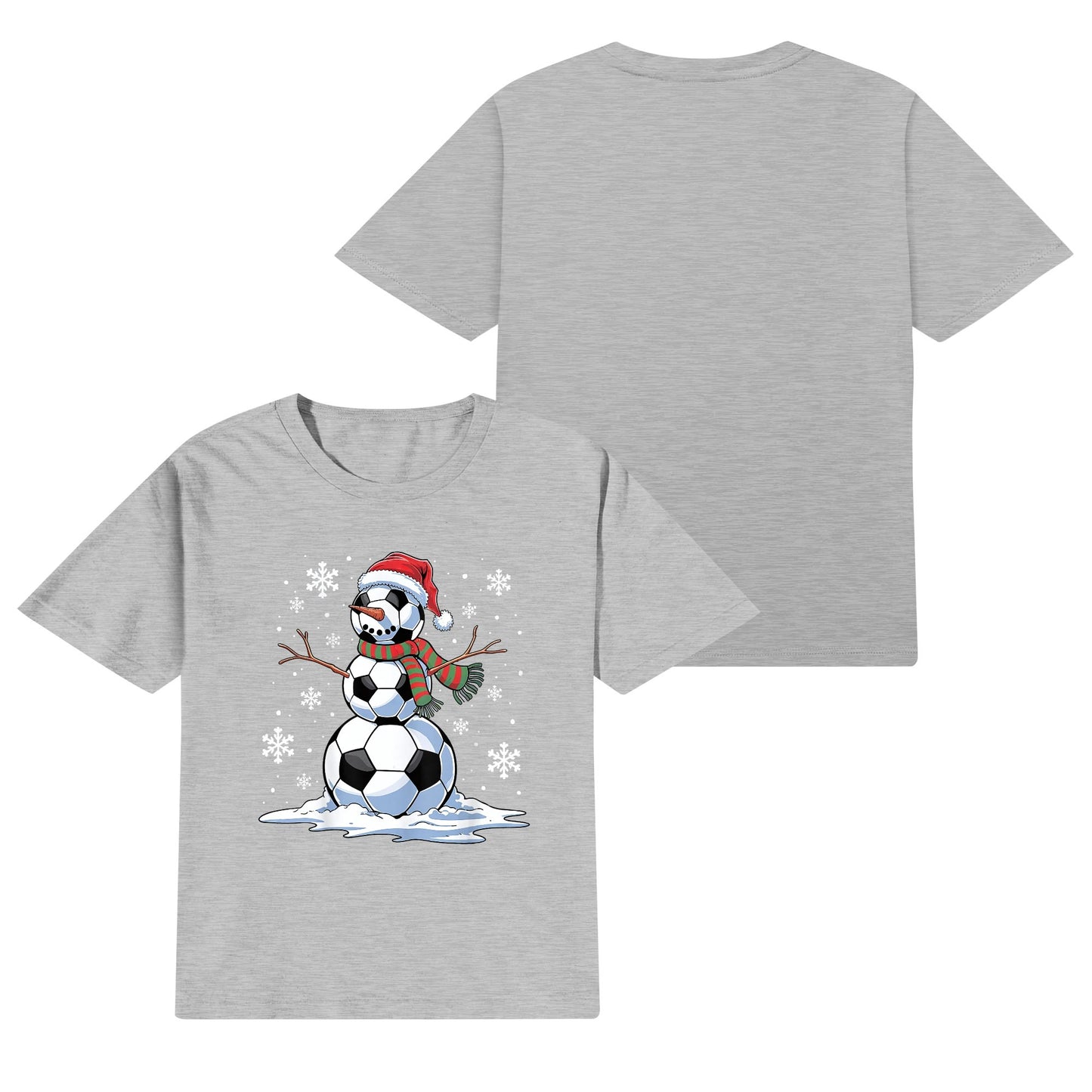 Soccer Snowman - Fun Kids 100% Super Soft Cotton Winter T-Shirt