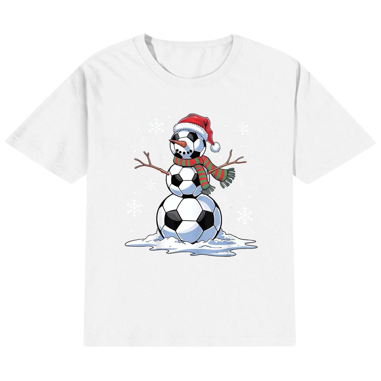 Soccer Snowman - Fun Kids 100% Super Soft Cotton Winter T-Shirt