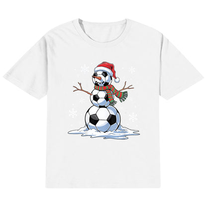 Soccer Snowman - Fun Kids 100% Super Soft Cotton Winter T-Shirt