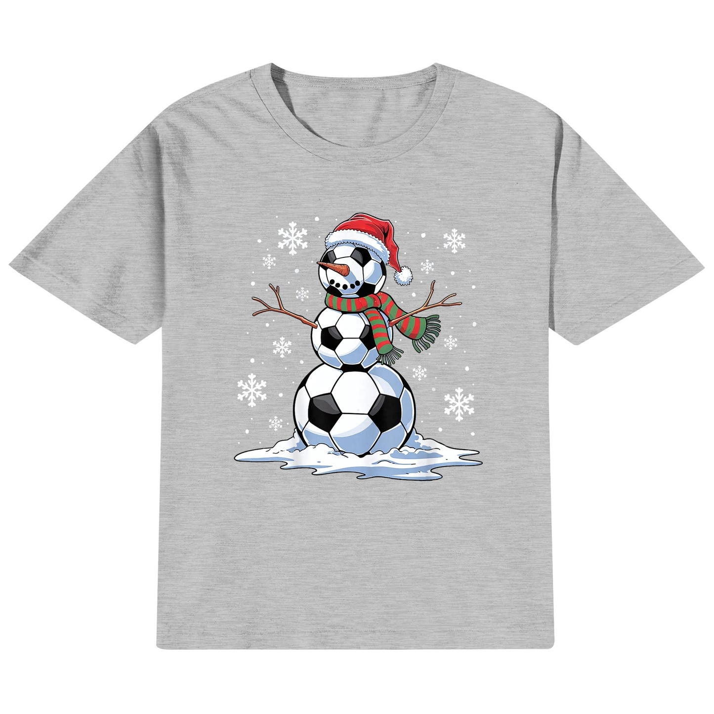 Soccer Snowman - Fun Kids 100% Super Soft Cotton Winter T-Shirt