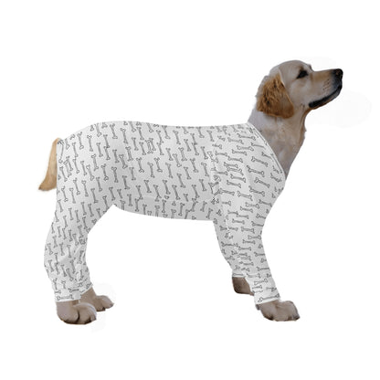 Minimalist Dog Pajamas – Cozy Pet Jammies with Stylish Bone Design