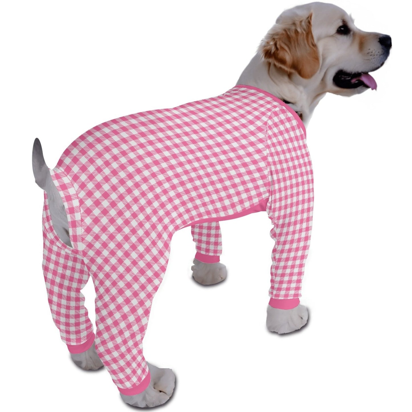 Gingham Plaid - Warm and Cozy Dog Pajamas – Stylish, Comfy Pet Clothes for Most Breeds