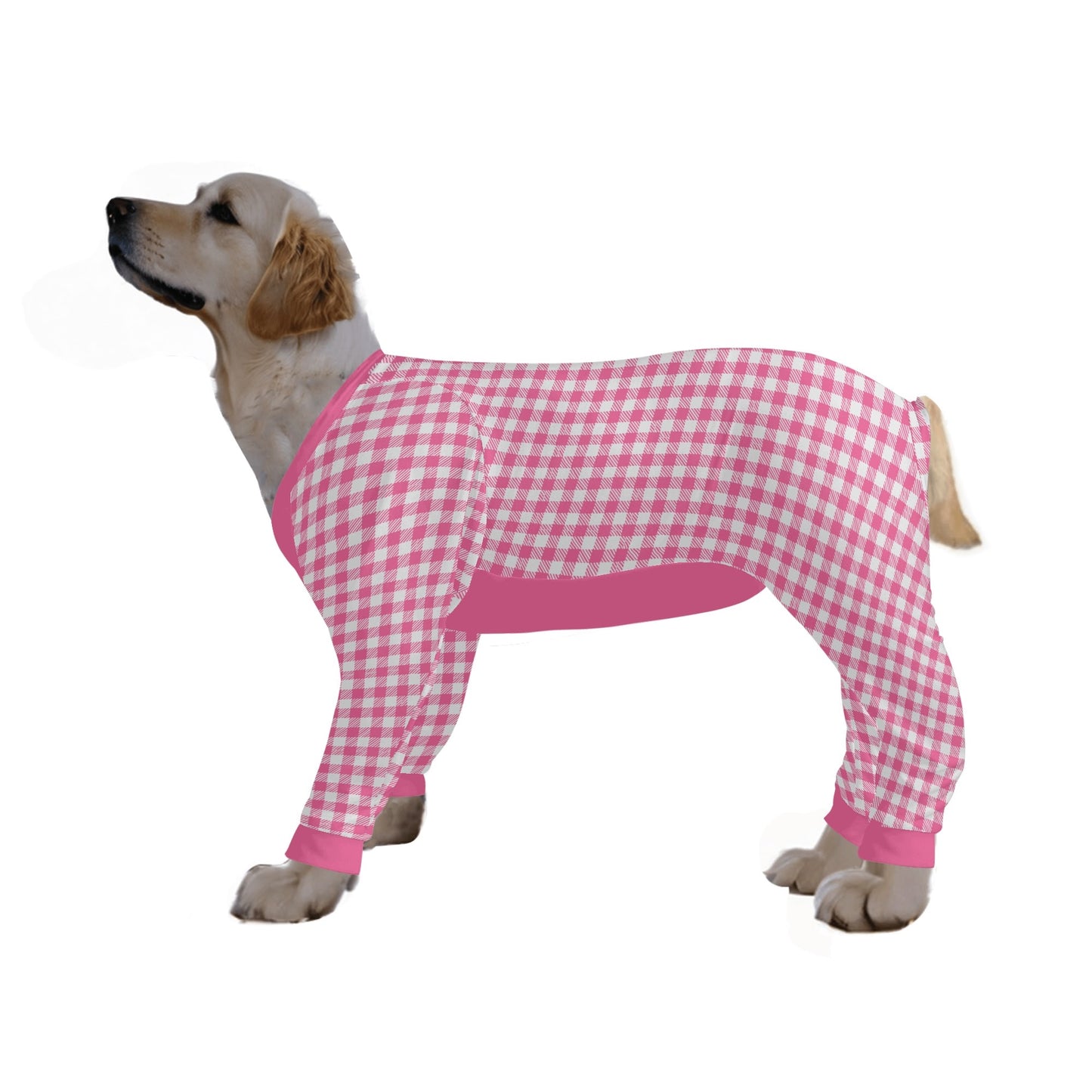 Gingham Plaid - Warm and Cozy Dog Pajamas – Stylish, Comfy Pet Clothes for Most Breeds