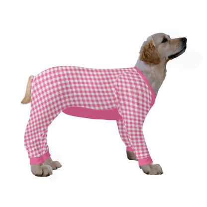 Gingham Plaid - Warm and Cozy Dog Pajamas – Stylish, Comfy Pet Clothes for Most Breeds