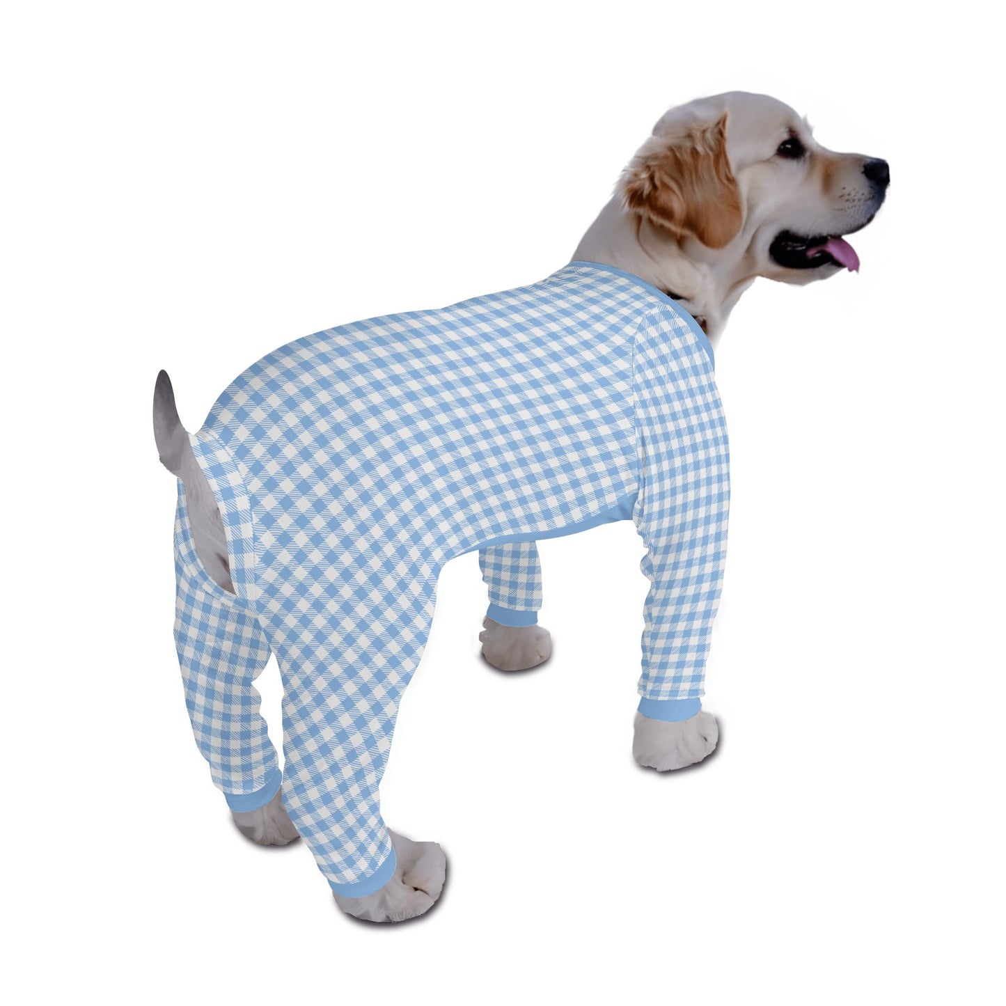 Gingham Plaid - Warm and Cozy Dog Pajamas – Stylish, Comfy Pet Clothes for Most Breeds