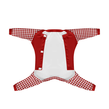 Gingham Plaid - Warm and Cozy Dog Pajamas – Stylish, Comfy Pet Clothes for Most Breeds