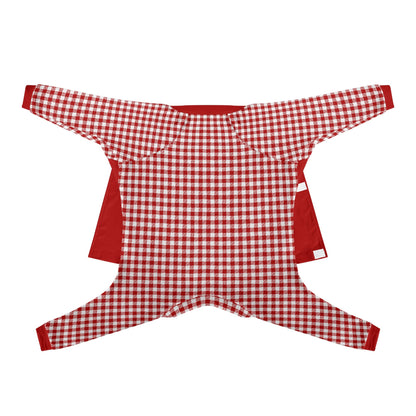 Gingham Plaid - Warm and Cozy Dog Pajamas – Stylish, Comfy Pet Clothes for Most Breeds