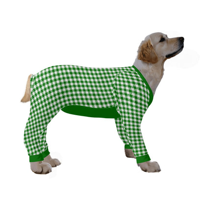 Gingham Plaid - Warm and Cozy Dog Pajamas – Stylish, Comfy Pet Clothes for Most Breeds