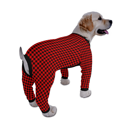 Buffalo Plaid - Warm and Cozy Dog Pajamas – Stylish, Comfy Pet Clothes for Most Breeds