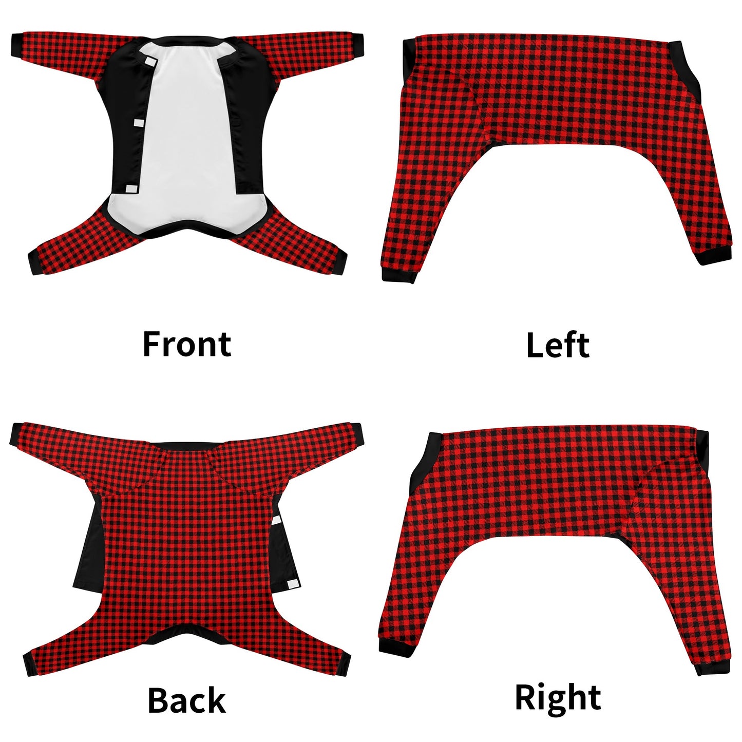 Buffalo Plaid - Warm and Cozy Dog Pajamas – Stylish, Comfy Pet Clothes for Most Breeds