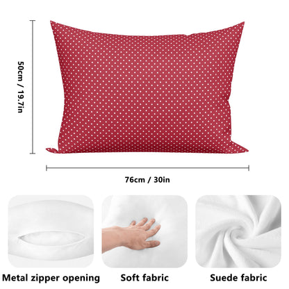 White Polka Dots - Soft Polyester Fleece Rectangular Pillowcase – Stylish, Comfortable, and Durable