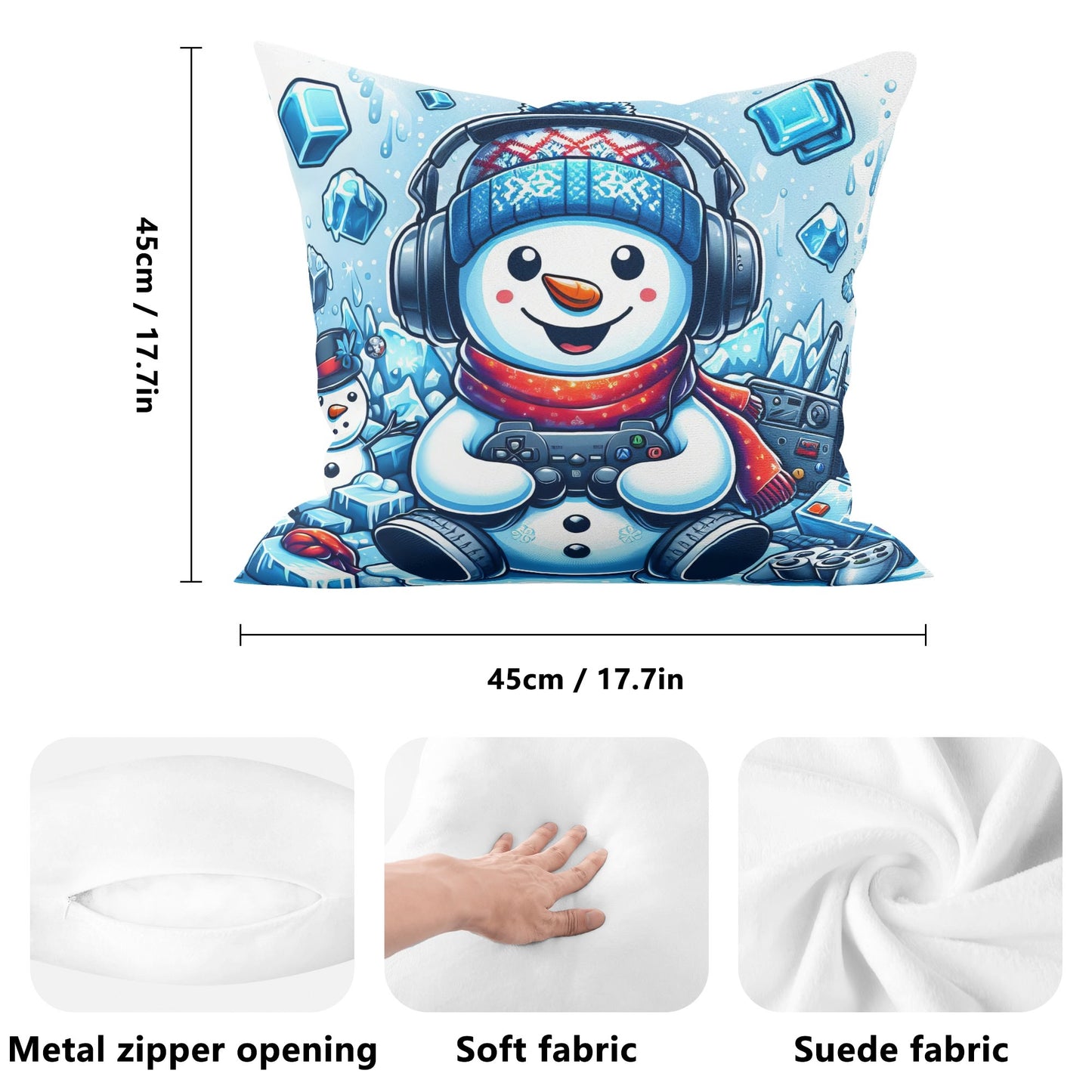 Gamer Fleece Pillow Case – (18x18 In)