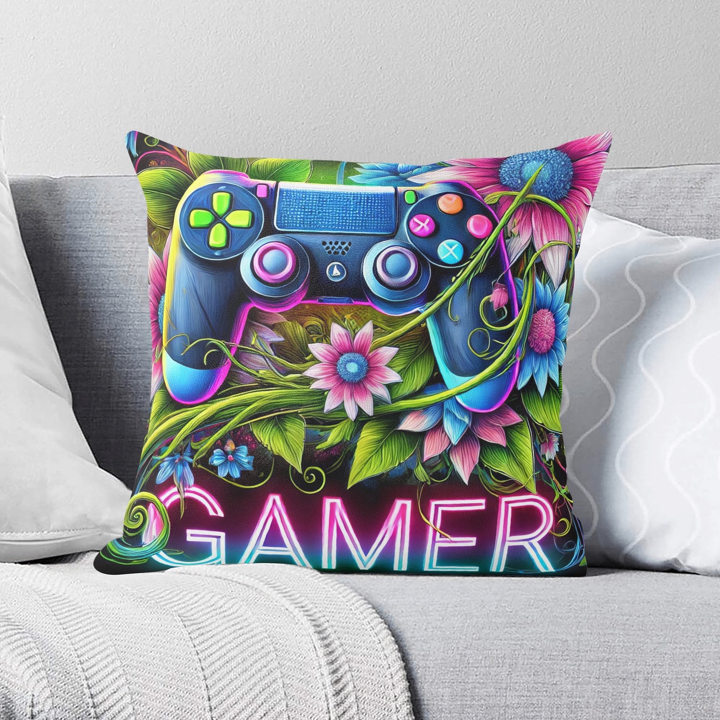 Gamer Fleece Pillow Case – (18x18 In)