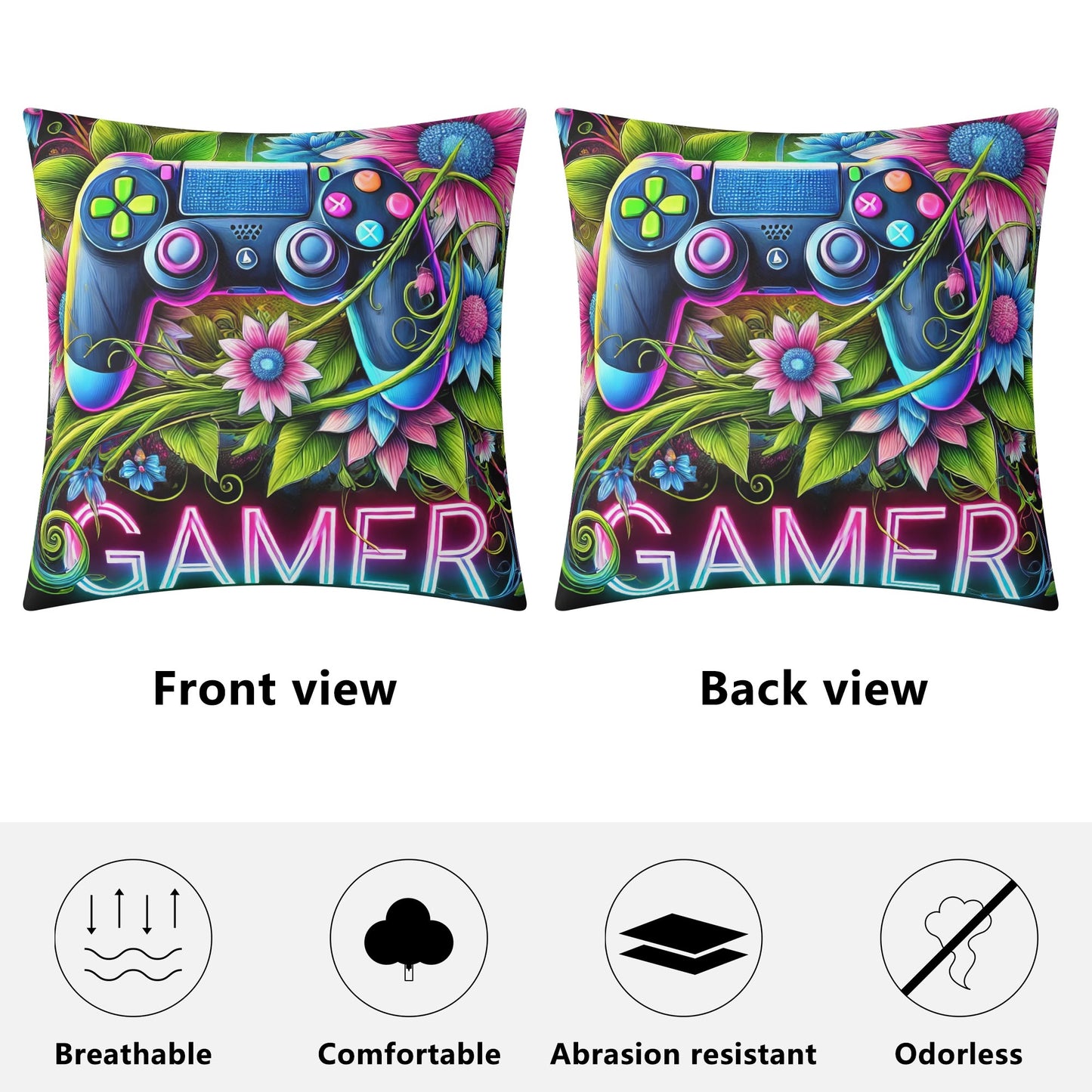 Gamer Fleece Pillow Case – (18x18 In)