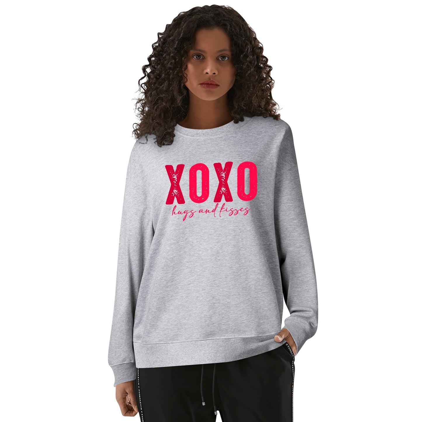 XOXO Hugs & Kisses - Unisex 100% Soft Cotton Valentines Day Sweatshirt