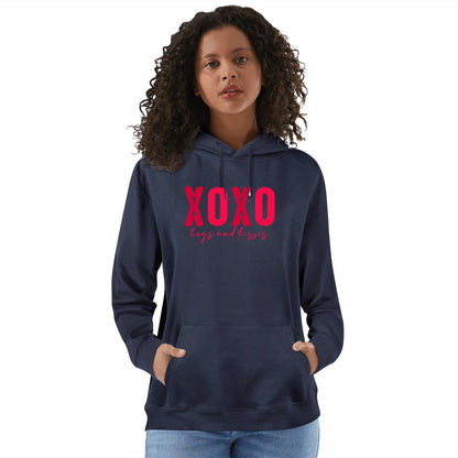 XOXO Hugs & Kisses - 100% Soft Cotton UNISEX Hoodie - Love & Valentines Day