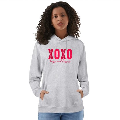 XOXO Hugs & Kisses - 100% Soft Cotton UNISEX Hoodie - Love & Valentines Day