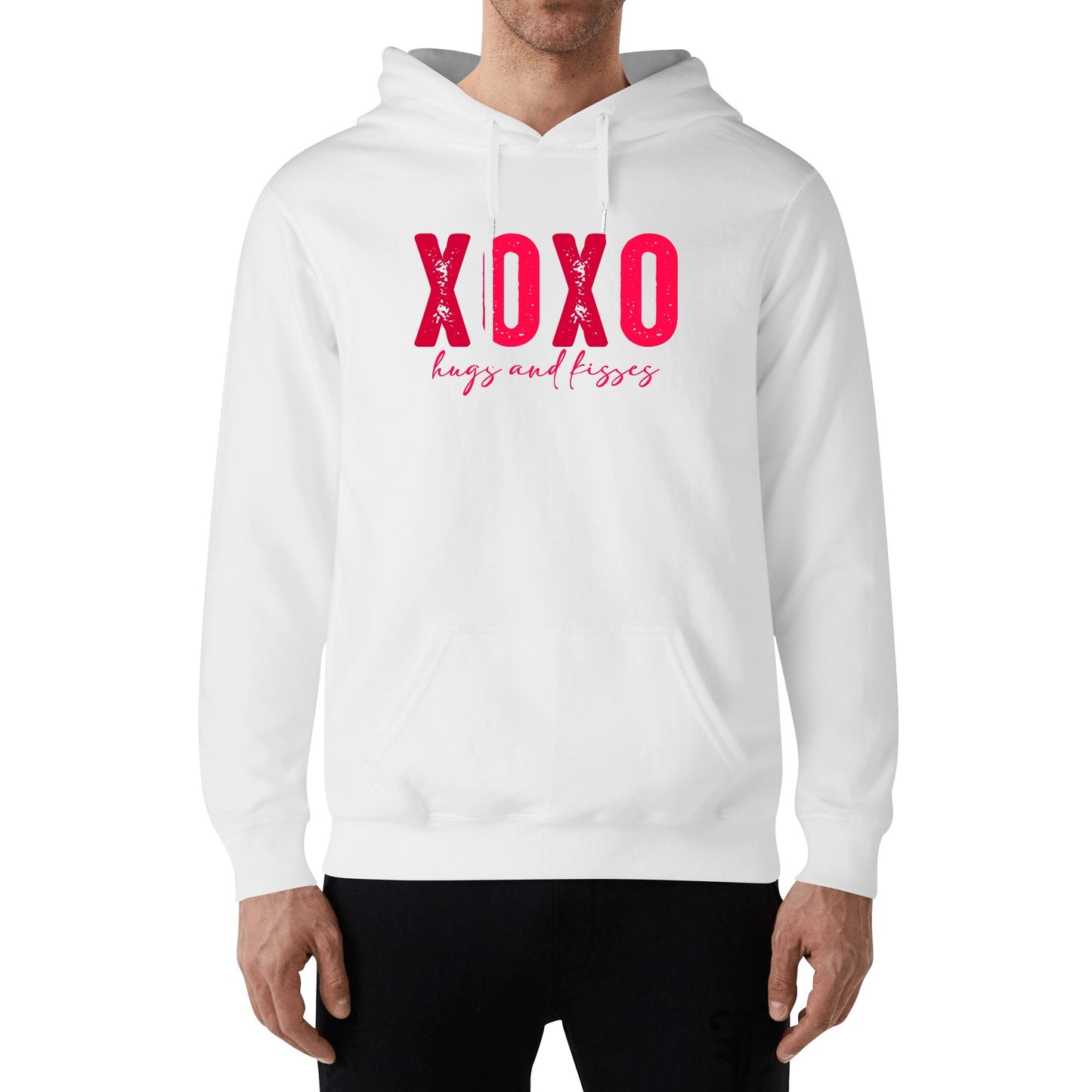 XOXO Hugs & Kisses - 100% Soft Cotton UNISEX Hoodie - Love & Valentines Day