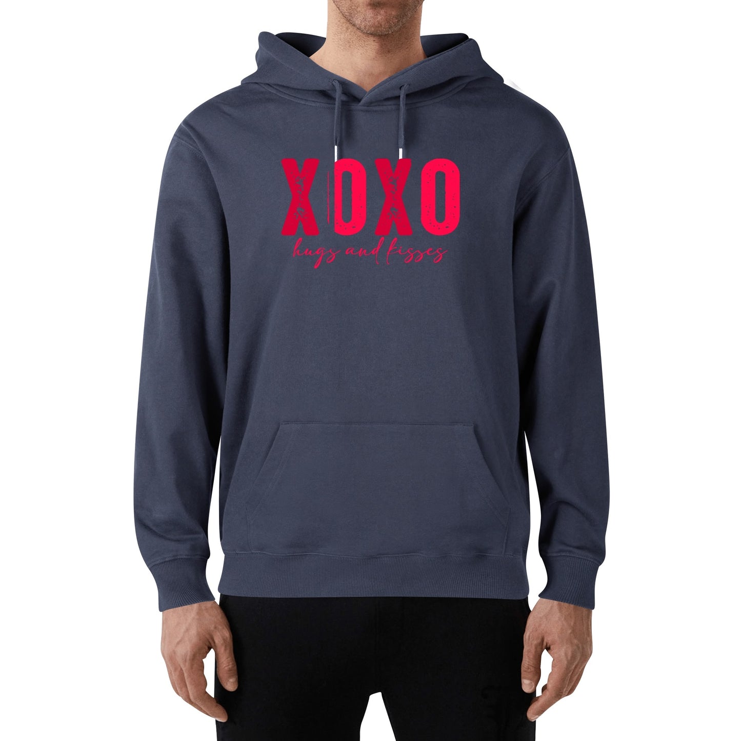 XOXO Hugs & Kisses - 100% Soft Cotton UNISEX Hoodie - Love & Valentines Day