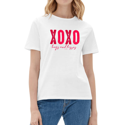 XOXO Hugs & Kisses - Womens 100% Soft Cotton T-Shirt