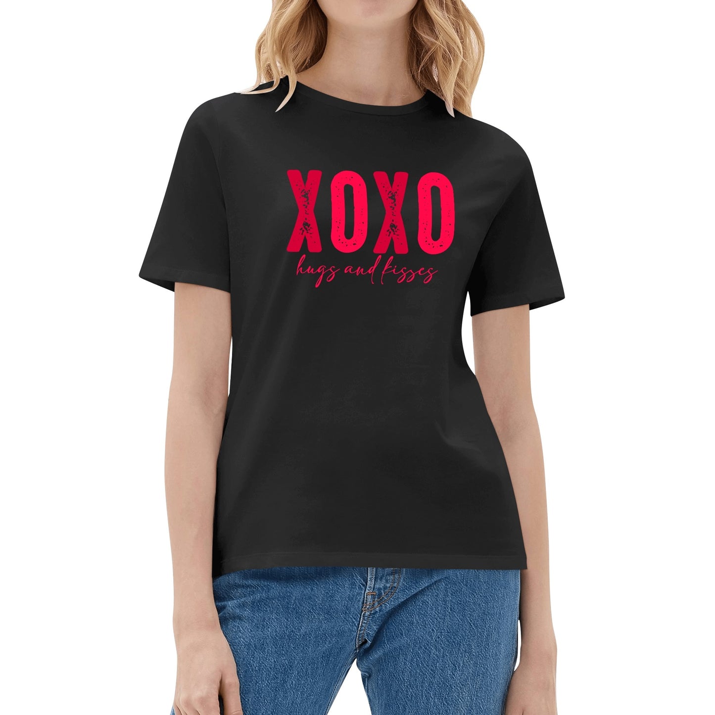 XOXO Hugs & Kisses - Womens 100% Soft Cotton T-Shirt