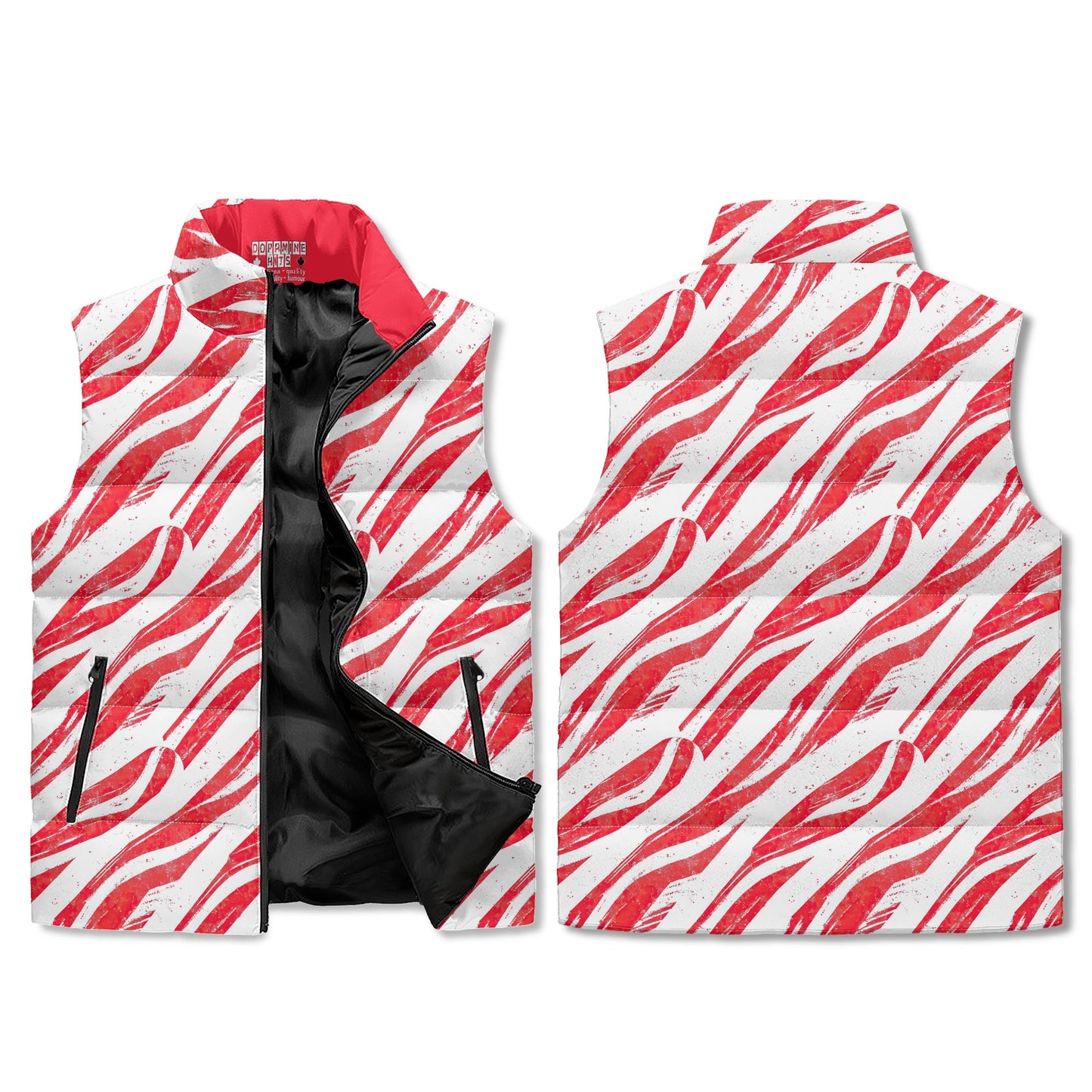 Peppermint Candy Puffer Vest - Unisex, All-Weather Protection with Zip Closure