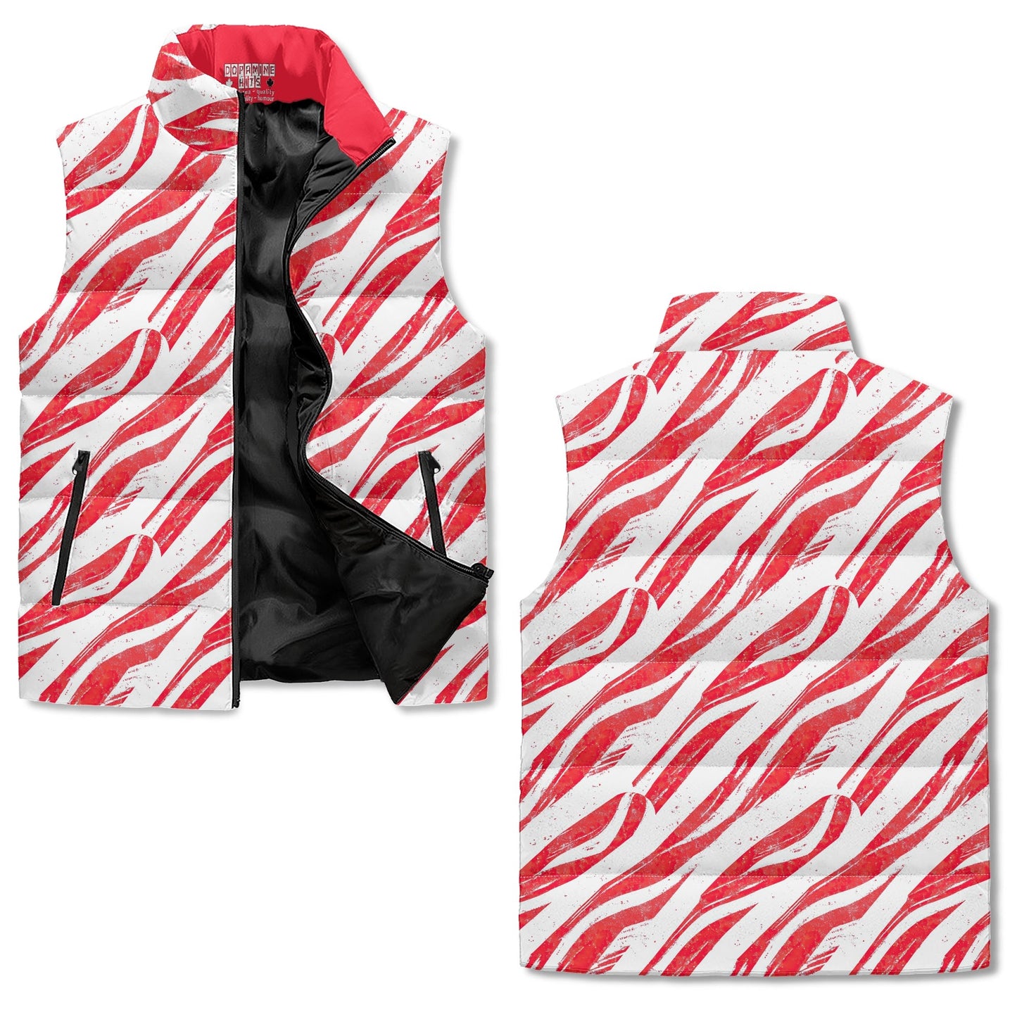 Peppermint Candy Puffer Vest - Unisex, All-Weather Protection with Zip Closure