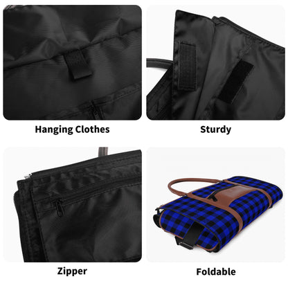 Canadian Buffalo Plaid - PU Leather Foldable Travel Bag – Convertible From Garment Bag to Duffle Bag