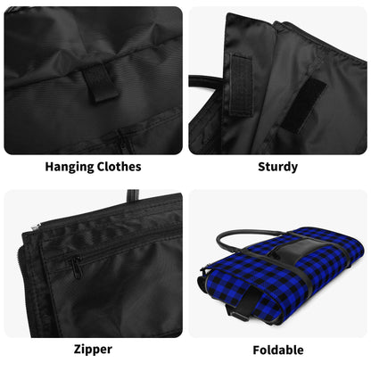 Canadian Buffalo Plaid - PU Leather Foldable Travel Bag – Convertible From Garment Bag to Duffle Bag