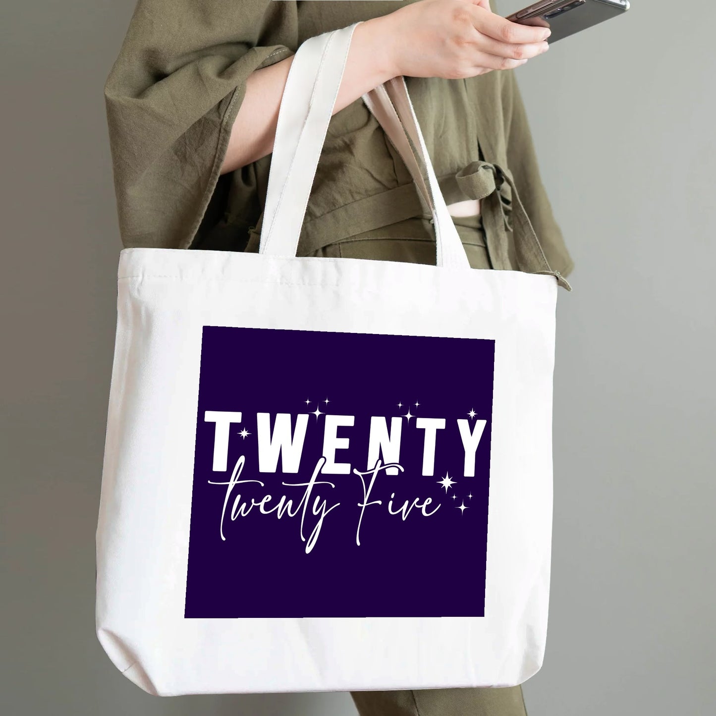 Twenty Twenty Five - Eco-Friendly Cotton Tote Bag – Spacious & Durable Design (Single-Sided Print)