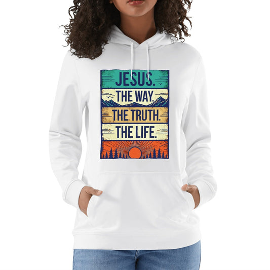 Jesus The Way The Truth The Life - Unisex 100% Soft Cotton Hoodie - Western Sunset