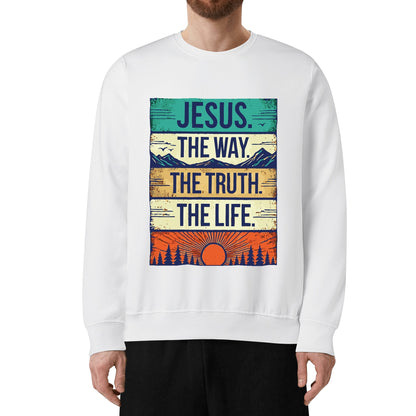 Jesus The Way The Truth The Life - Unisex 100% Soft Cotton Sweatshirt - Western Sunset