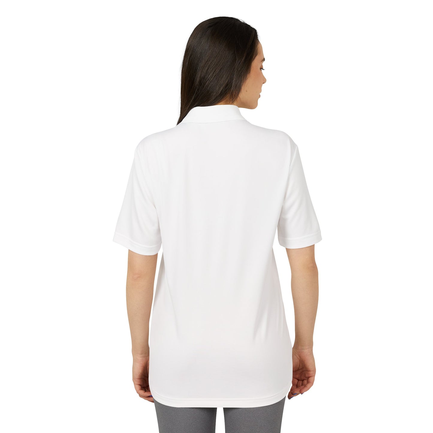Woman wearing a white shirt on a white background