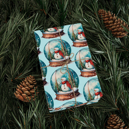 Snowman Snow Globe - Winter Wrapping Paper