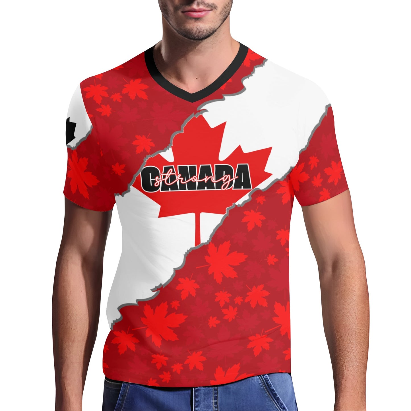 Canada Strong - Mens V-Neck Tee – Soft, Stylish, and Vibrant