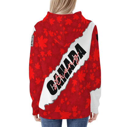 Canada Strong - Womens Warm Velvet Hoodie with 2 Maples and #NOTFORSALE